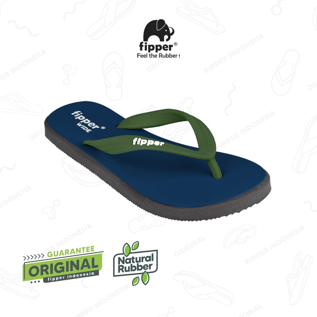RF45C Fipper Wide Blue Dark / Grey Dark / Green Army