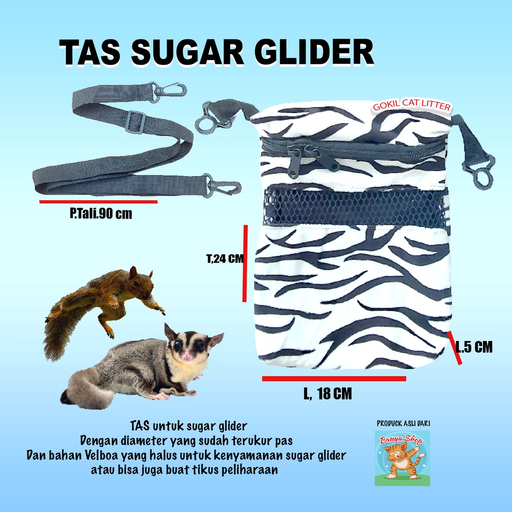 TAS SUGAR GLIDER BONDING POUCH SUGAR GLIDER BED-TEMPAT TIDUR,TAS,TRAVELING,AKSESORIS