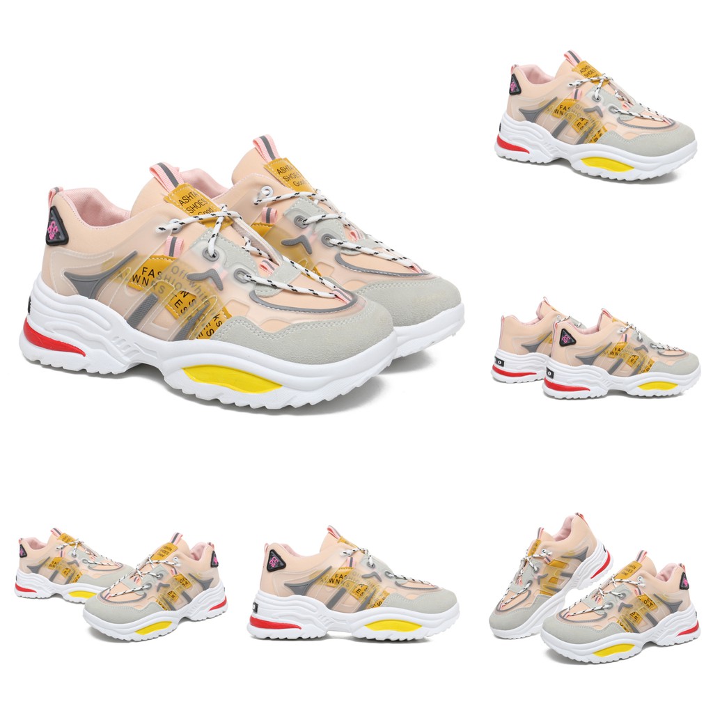 PVN Sepatu Sneakers Wanita Putih Pink 106 Shopee Indonesia