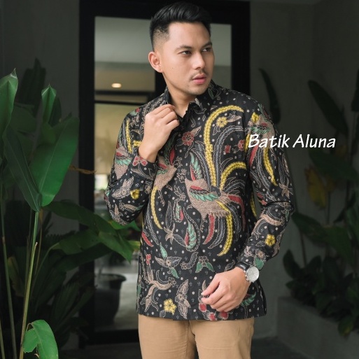 kemeja Baju batik pria lengan panjang Modern Cowok Premium Laki Laki  Jumbo Slim fit Kasual Full Furing Mewah Ori Asli Bahan Katun Big Size Exclusive Simple Elegan Kombinasi Model Terbaru Lengan Panjang Pria BATIK ALUNA PL 110