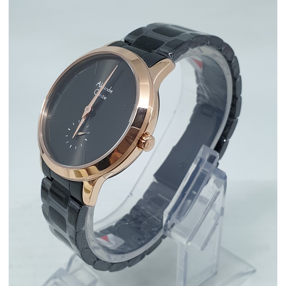 Alexandre Christie Ac2761 Rosegold Black, Jam tangan Wanita, Original