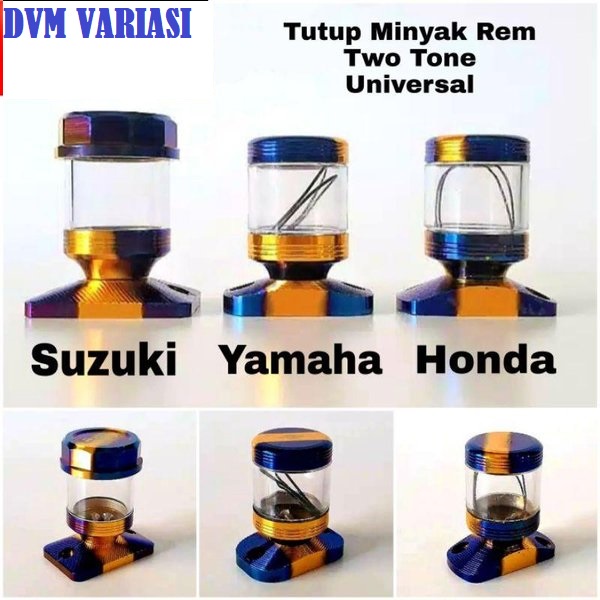 Tutup Tabung Minyak Rem Twotone 2tone Model Stempel Kaca Transparan HONDA &amp; YAMAHA