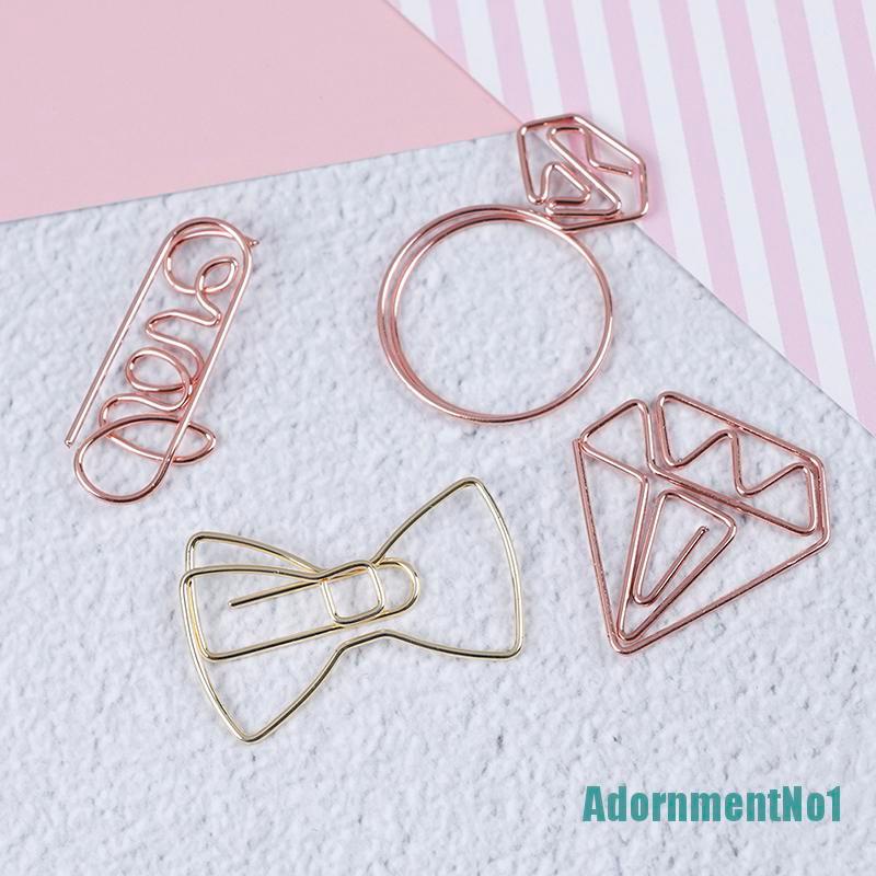 (AdornmentNo1) Klip Penjepit Kertas / Memo Bahan Metal Warna Rose Gold Untuk Kantor / Sekolah