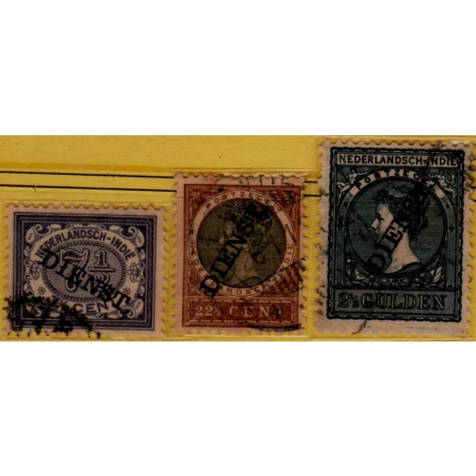 

Perangko Filateli J29 Netherlands Indies VFU 3v 1911 Overprint Dienst On Stamp Of N-4, N-8 & N-9 21(