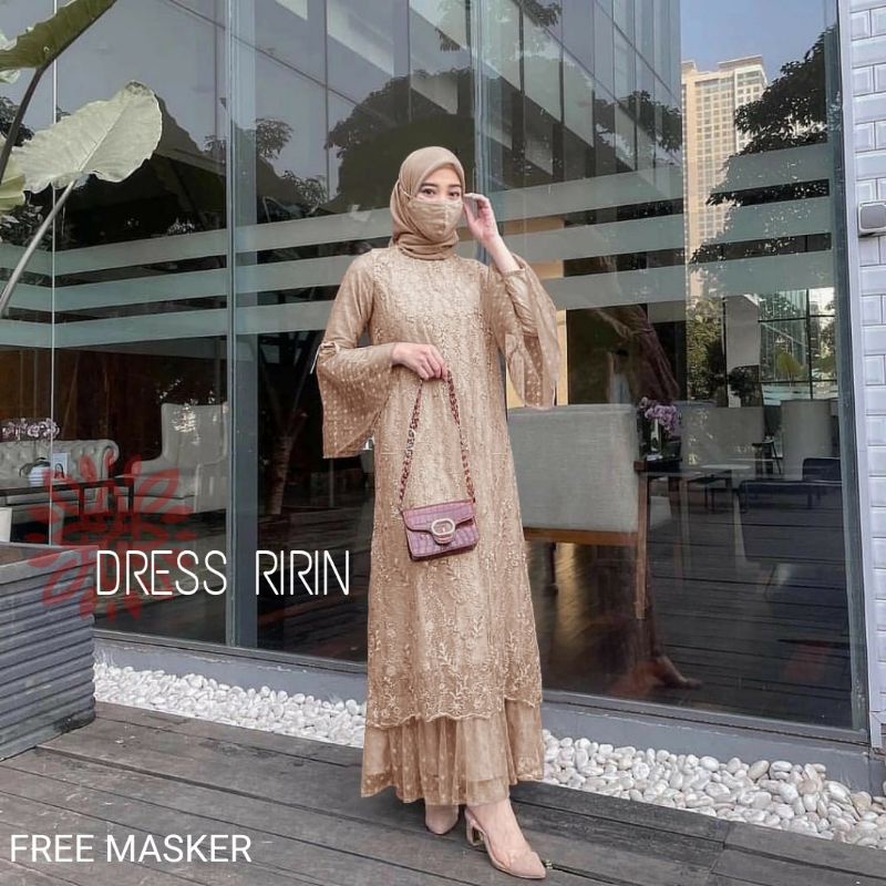 MAXY RIRIN, BRUKAT TILE PREMIUM, FURING, GAMIS HIJAB MUSLIM, DRESS MAXY