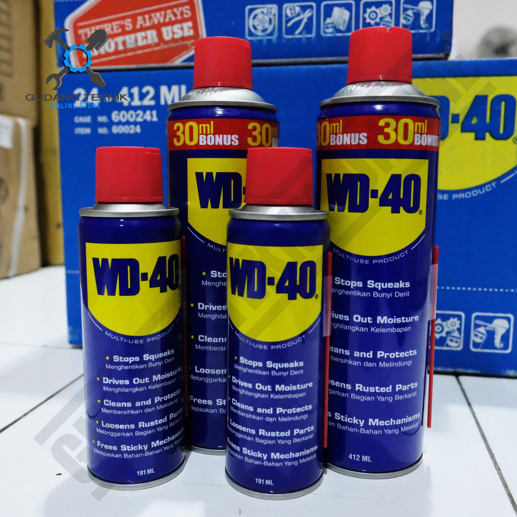 WD-40 - WD40 - WD 40 Pelumas Anti Karat Semprotan WD Anti Karat Ukuran 120ml - 191ml - 333ml - 412ml