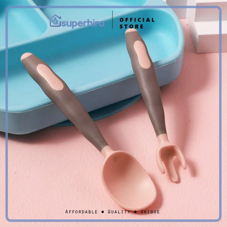 Sendok Garpu Makan Bayi Set Learning Spoon Baby BPA Free