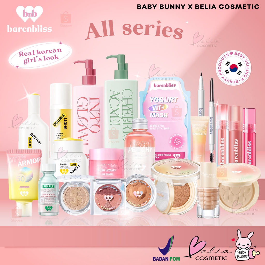 ❤ BELIA ❤ BNB Barenbliss All Series | Blush On | Lip Velvet | Lip Tint | Lip Mask | Sheet Mask | Cushion | Concealer | Compact Powder | BPOM