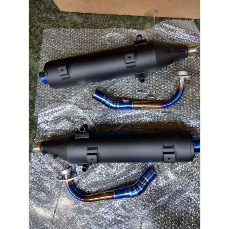 knalpot tsukigi nouvo z / lele leher blue two tone knalpot standar racing nouvo z / lele blue garage