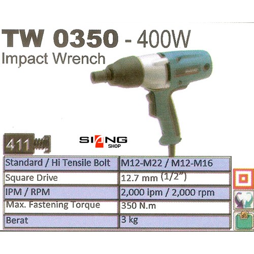 Makita TW 0350 / TW0350 Mesin Impact Wrench 1/2&quot; Elektrik