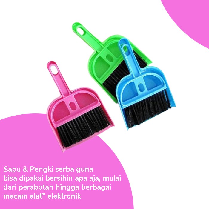 SAPU PENGKI MINI Set Mini Dustpan Serokan Mini Set Sapu Karpet Mobil Pembersih Meja Murah