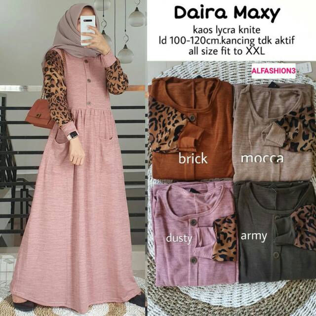 Daira Maxy Dress Kaos Lycra Knite