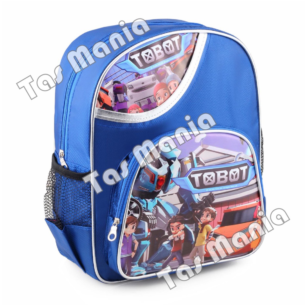 PTS - Ransel Sekolah Anak Cowo / Laki Laki Karakter - Tobot - Ready For The Battle - BLUE + FREE Lunchbox .PTS