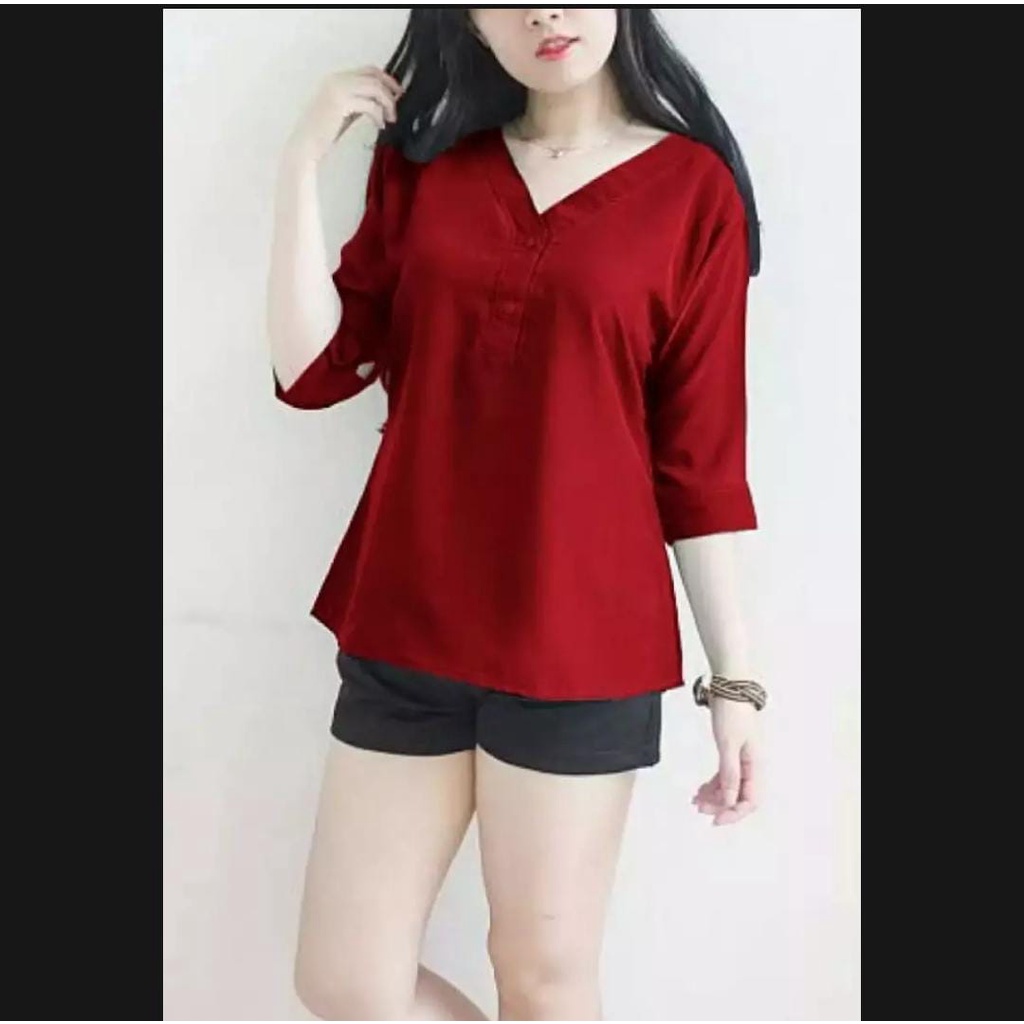 Atasan Blouse Wanita Sania / Blouse Lengan 7 per 8 / Blouse BIG SIZE Size M , L , XL-7