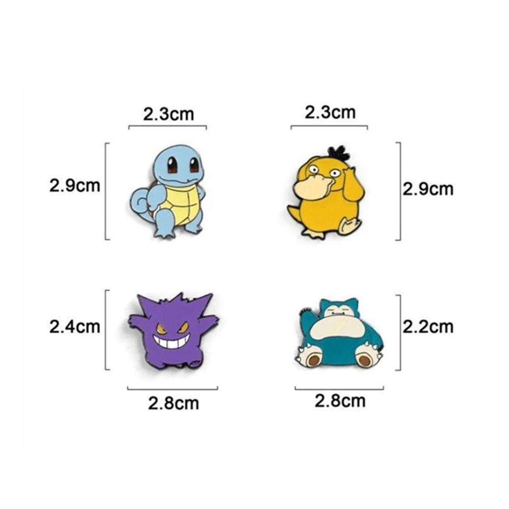 [Elegan] Pokemon Bros Fans Sekitar Dekorasi Tas Sekolah Anime Pikachu Psyduck Genger Pin Logam