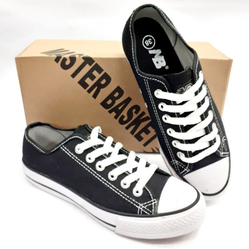Sepatu Sekolah Master Basket(MB)807 Black White Original