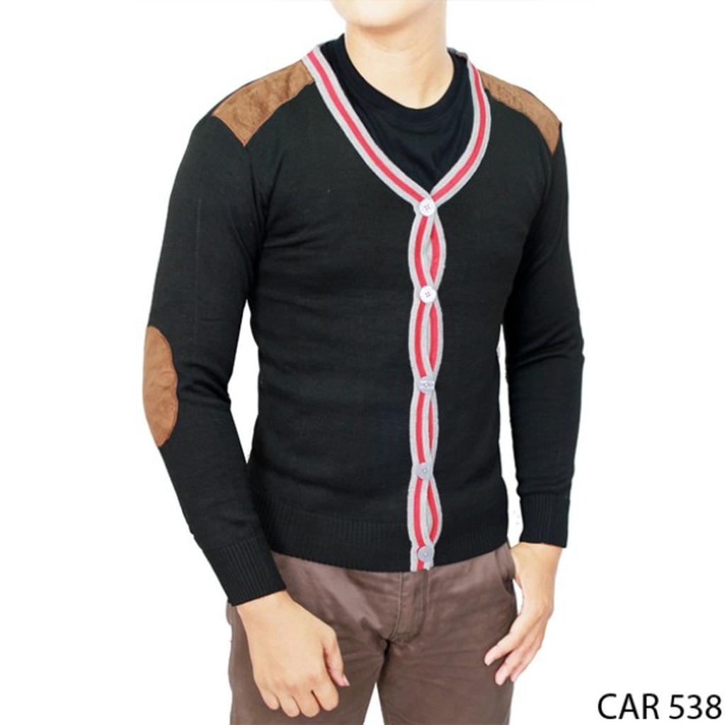 Fashion Cardigan Motif Hitam - CAR 538