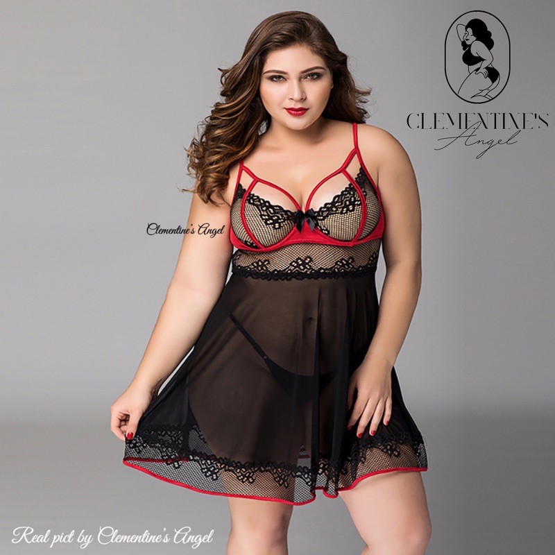 Lingerie jumbo wanita plus size baju tidur big size import sexy anya gstring g-string