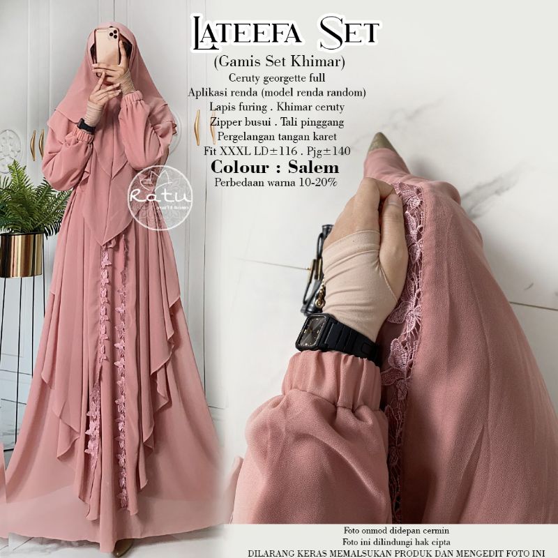 Lateefa set (Gamis set khimar) by ratu mulabes