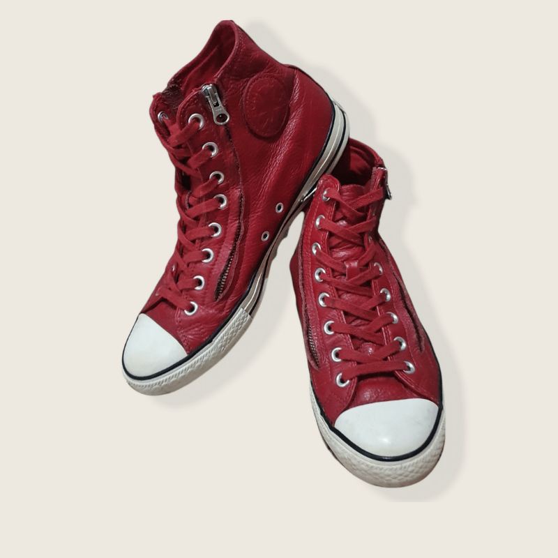 CONVERSE Original CT Hi Leather Red Sneaker Sepatu Second Branded Preloved Bekas