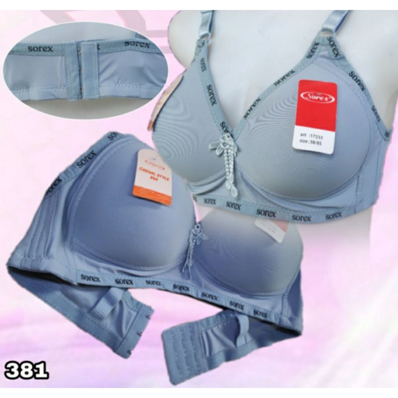 BH Sorex Casual Style Bra CUP Besar 42, 40, 38, 36 Tanpa Kawat Super Soft Busa tipis Cup Besar BH 17233