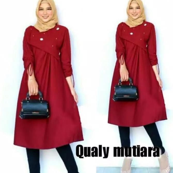 MUTU BAGUS Baju Atasan Wanita Tunik Qualy Mutiara Jumbo XXL MDL0416 Murah