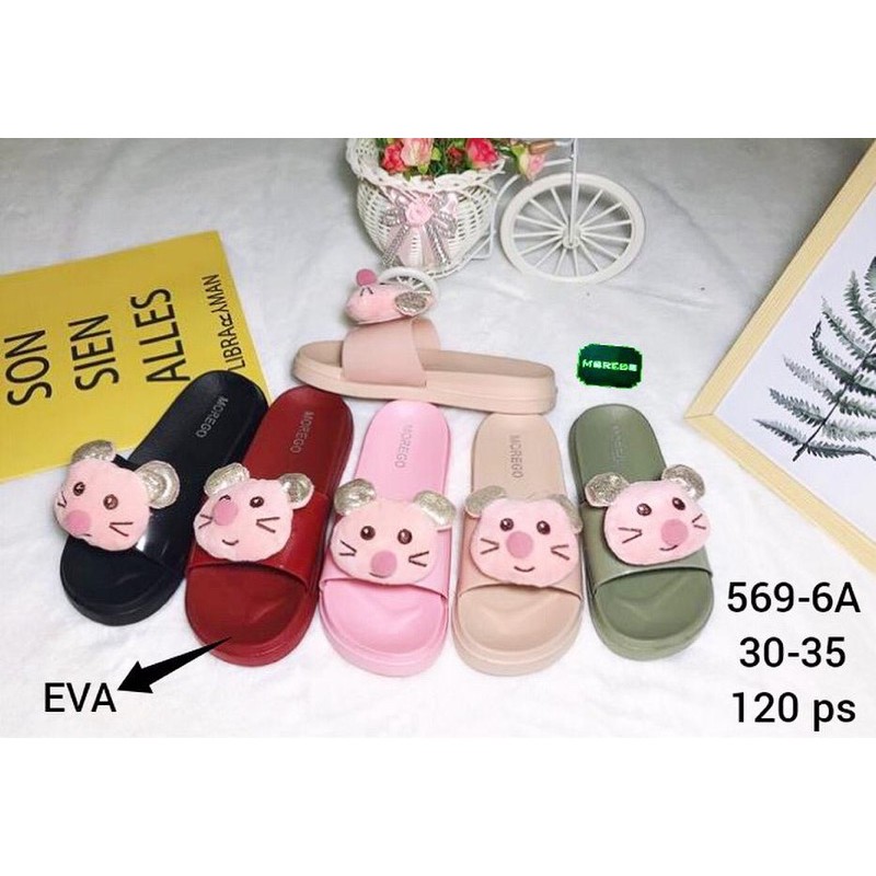Sandal Slop Anak Boneka Tikus Import Morego 569-6A dan 569-6B