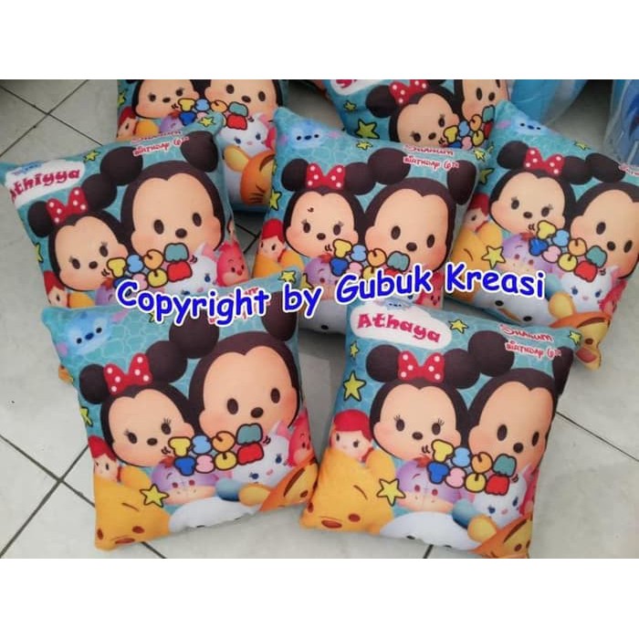 

Souvenir Ulang Tahun Bantal kotak 30x30/ Souvenir Ultah Anak