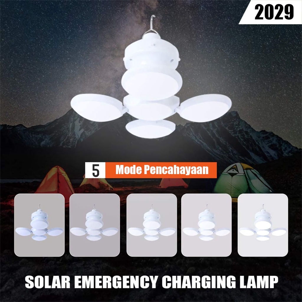 Lampu Solar Emergency LED Lipat Gantung Dragon 5 Sisi Gantung Rechargeable CHARGING LAMP SL-2029 UNIK FOOT BALL