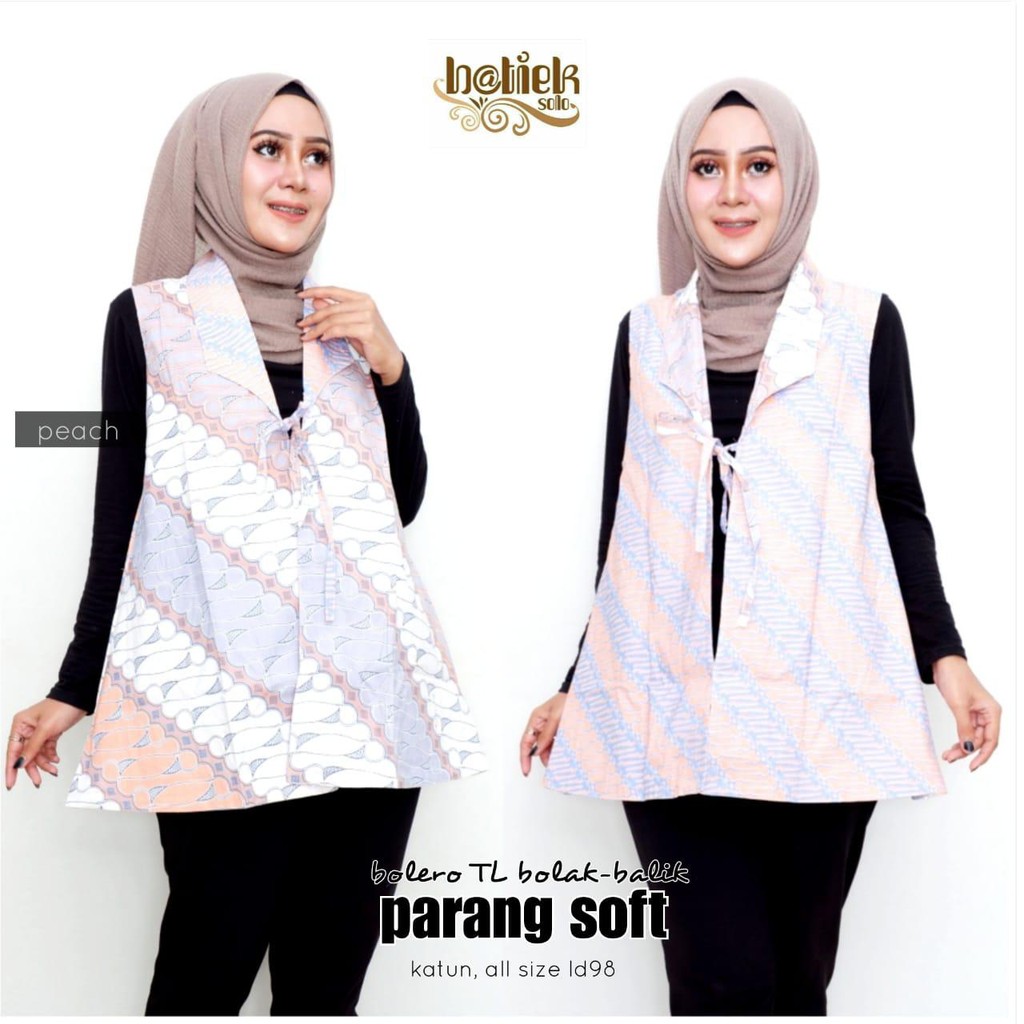 Bolero TL Bolak Balik Parang Soft Outer Cardi Pastel 2in1 Modern Seragam Kantor Cardigan