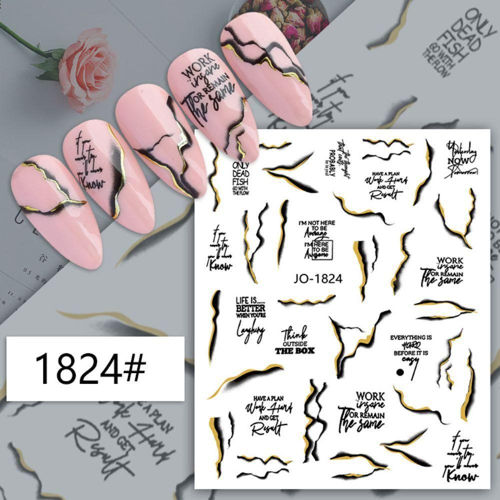 R-bunga Stiker Kuku Musim Semi Decals Nail Art Desain Daun Bunga 3D Foil