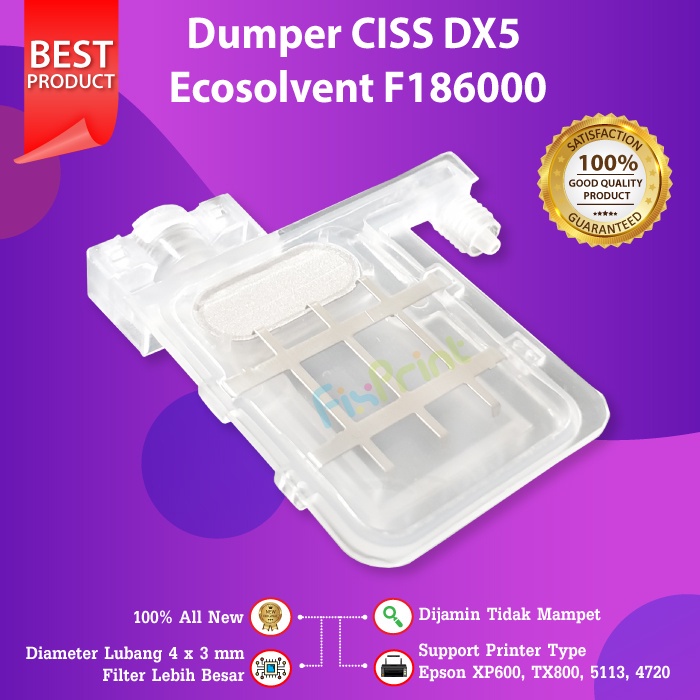 Dumper CISS Ecosolvent DX5 F186000 Printer Epson XP600 TX800 5113 4720 Mimaki JV2