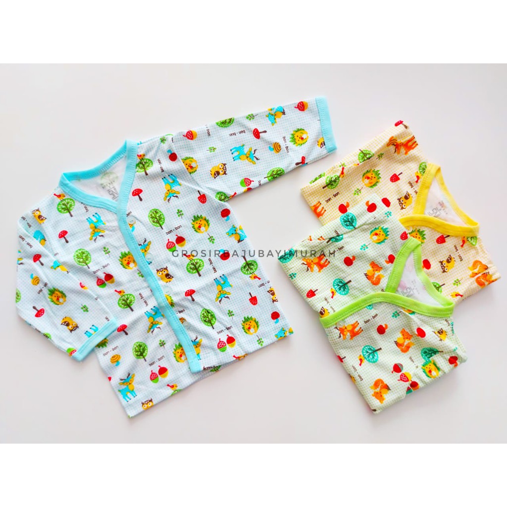 baju bayi BONBON BESAR MOTIF SIZE S-M-L ( 1-2th )