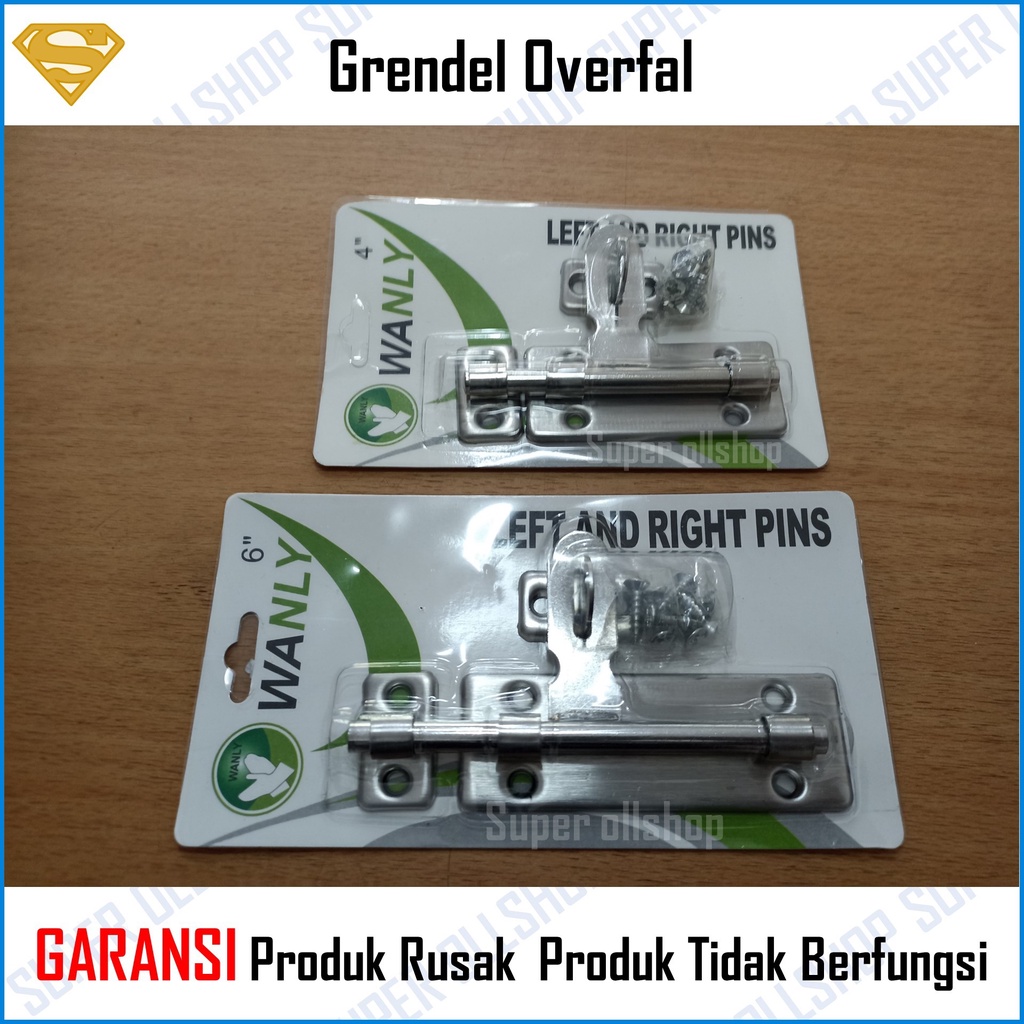 Grendel Pintu Stainless / Grendel jendela / Slot Pintu / Slot Jendela 2 / 3 / 4 inch 6inch Grendel Overval Tebal Stainless Steel