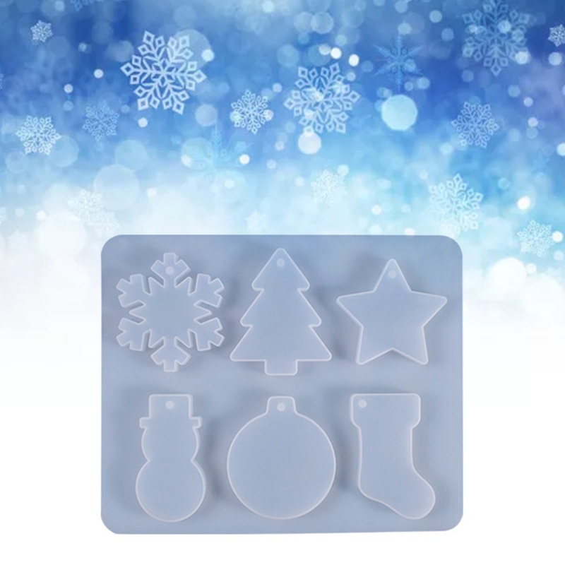 SIY  Christmas Snowflake Snowman Epoxy Resin Mold Pendants Ornaments Silicone Mould DIY Crafts Home Decorations Jewelry Casting Tool