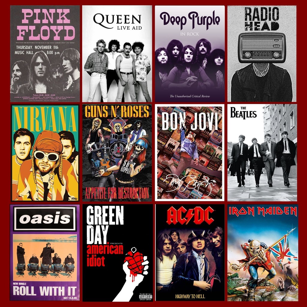 

(BISA COD) Poster Aesthetic Band 40 PCS Ukuran A5 A4 - Estetik - BAND RANDOM