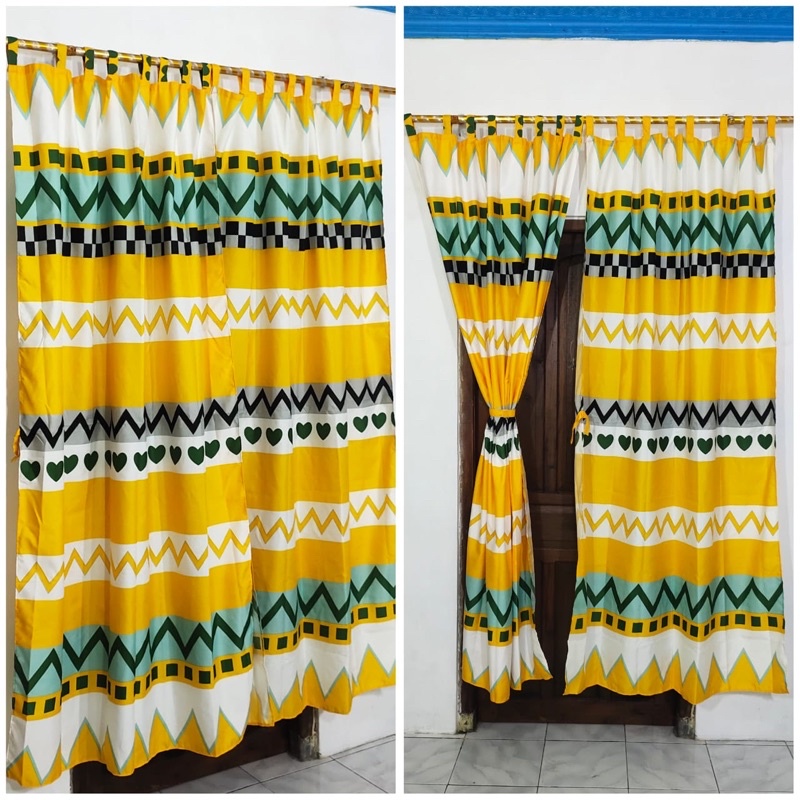 Harga Gila Gorden Pintu Gorden Jendela Motif Bunga Shabby Bunga Rose Merah Pink Ungu Biru Rainbow Tali Perekat lA1W07fm5RnqD