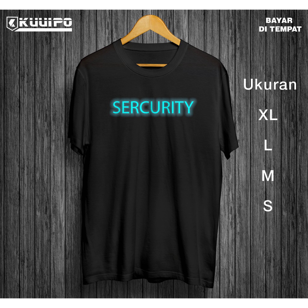 Kaos glow in the dark security keamanan /FBI anime otaku wibu loli / pakaian cowok / distro pria