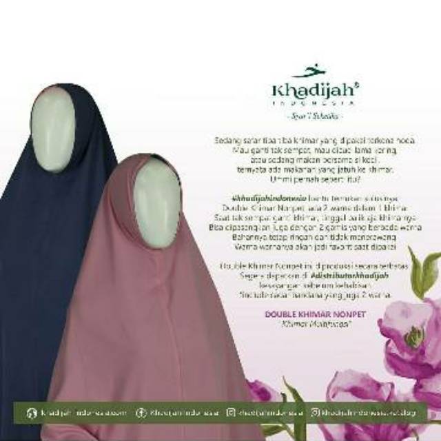 Hijab Double Instant Khimar Nonpet Khadijah Indonesia