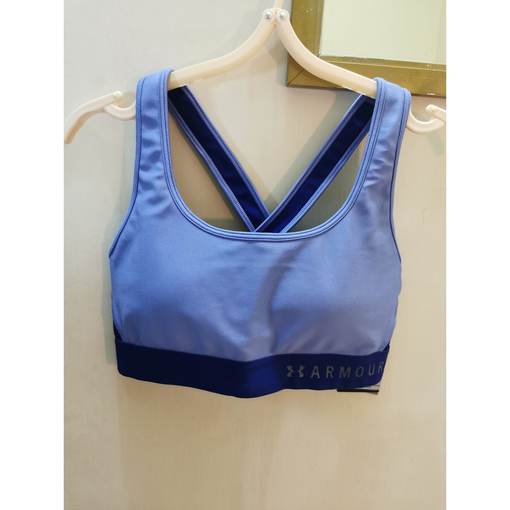 UNDER ARMOUR Womens Training Armour Mid Crossback Metallic Sport Bra