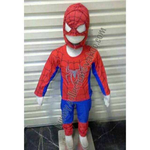 BAJU SPIDERMAN / KOSTUM SUPERHERO SPIDERMAN + TOPENG