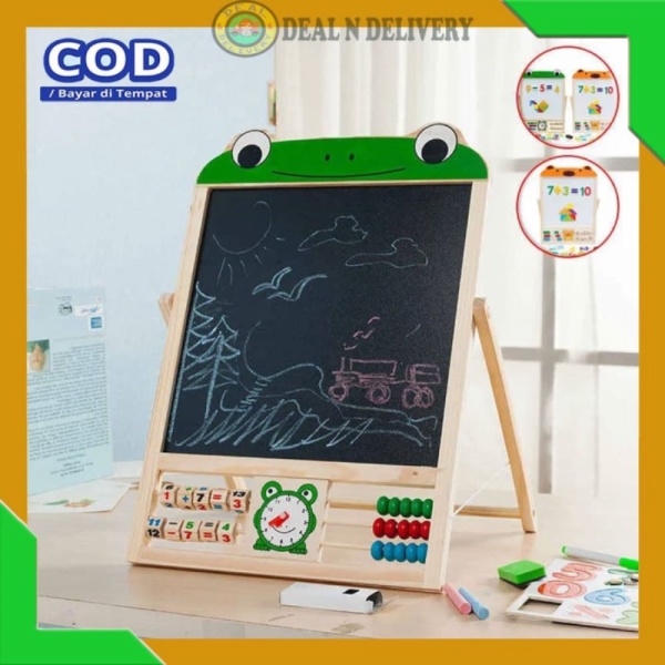 

Dijual Papan Tulis Edukasi Anak 2 Sisi Hitam Putih - White Board Karakter - PAPAN BERUANG Diskon