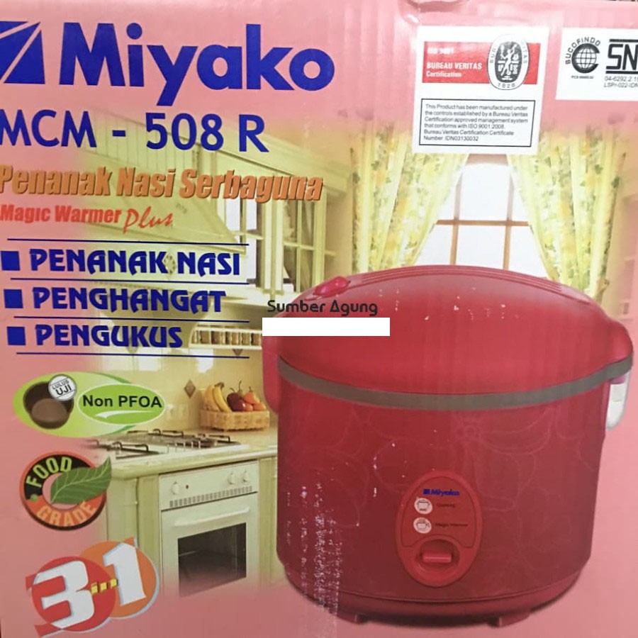 Rice Cooker MCM508R Miyako Merah Penanak Nasi Serbaguna Magic Com