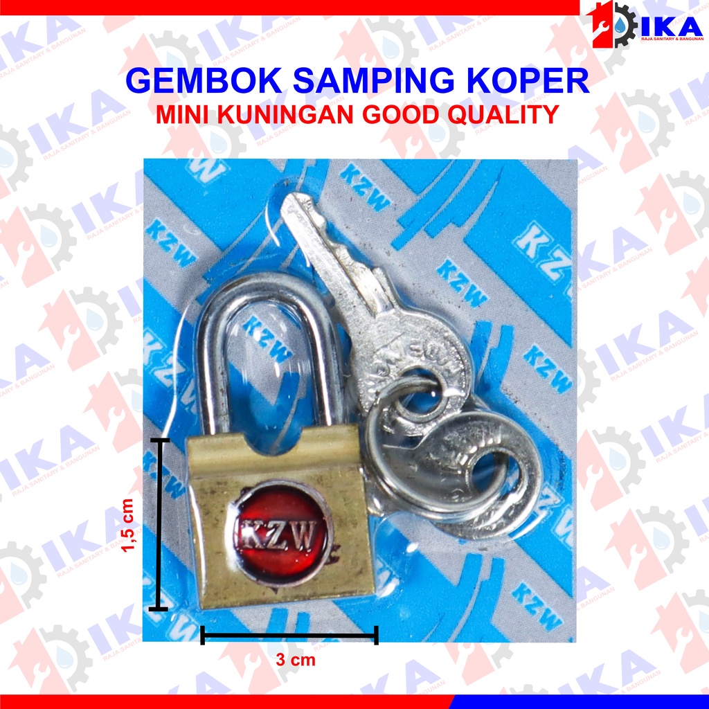 Gembok Samping Koper Mini KUNINGAN ASLI ANTI MACET ANTI KARAT 15mm / AUSTRALIA QUALITY / Dompet Tas