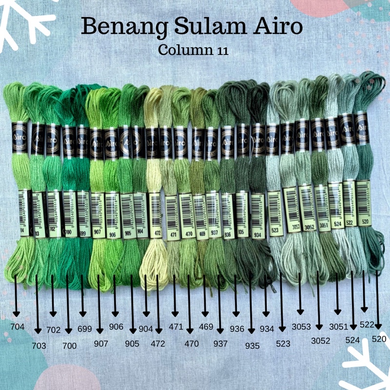 AIRO - Benang Sulam Airo (mirip DMC) Kolom 11