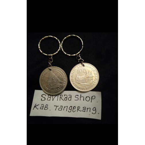 gantungan kunci koin 100 rupiah wayang