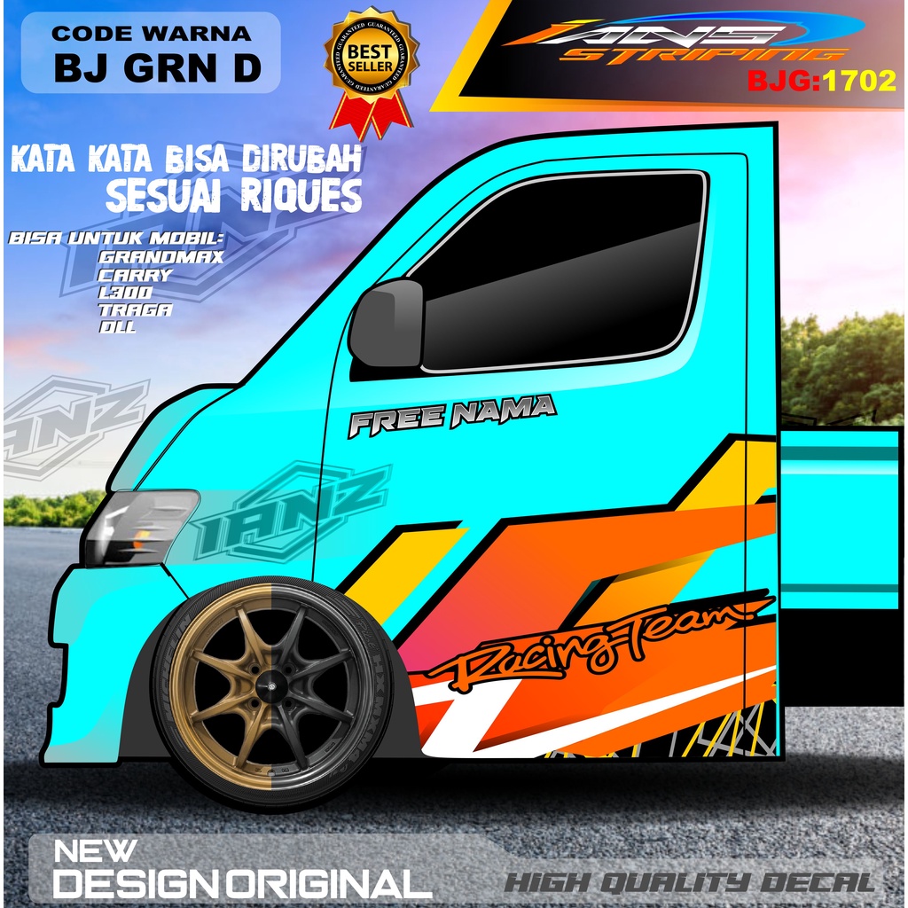 STICKER VARIASI PINTU GRANMAX  / DECAL PINTU TRAGA GRANMAX / STIKER MOBIL PICK UP / STIKER MOBIL