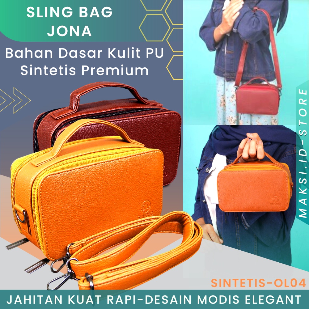 Handbag Wanita Tas Kulit Wanita Asli Tas Tangan Terbuat Dari Kulit PU Leather Sling Bag Menawan Fungsional OL04 GARANSI ORIGINAL