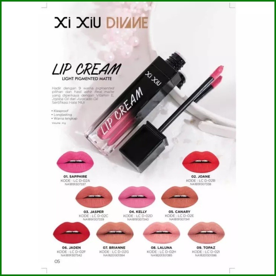 XI XIU DIVANE LIP CREAM LIGHT PIGMENTED MATTE