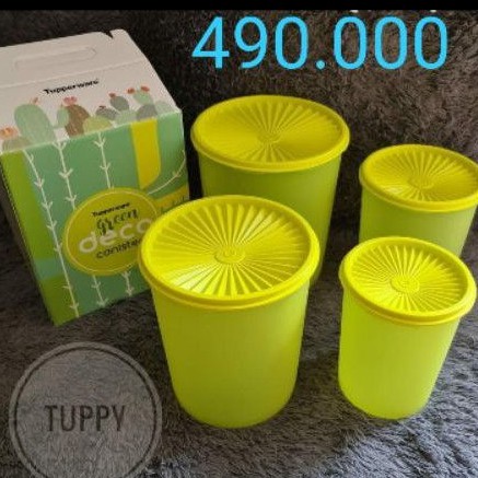 Green Deco Canister tupperware